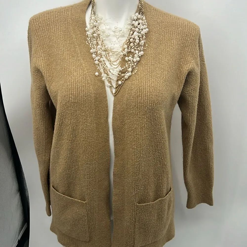 J Crew extra soft khaki boyfriend cardigan size large